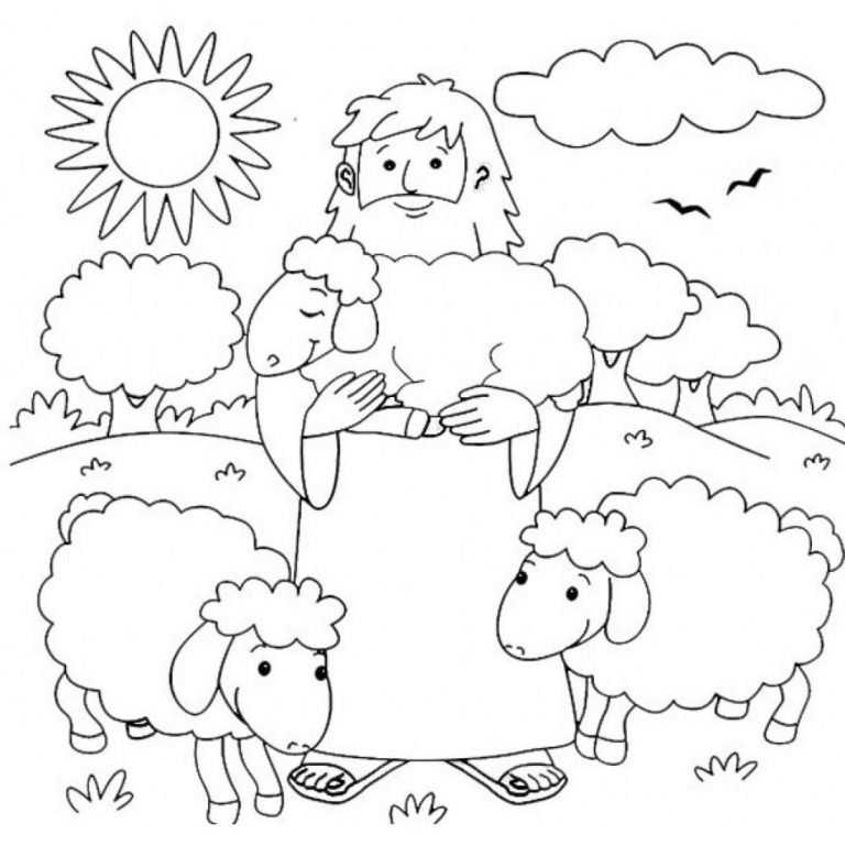 Jesus-and-sheep-coloring-page - Parker United Methodist Church